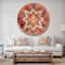 Designart Moroccan Orange Tiles Collage I Bohemian Wall Clock